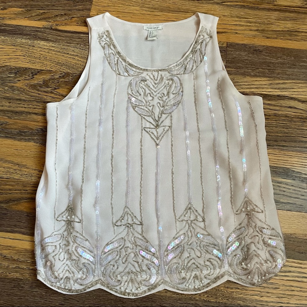 NWOT Beaded Sparkly Sequined Camisole Top